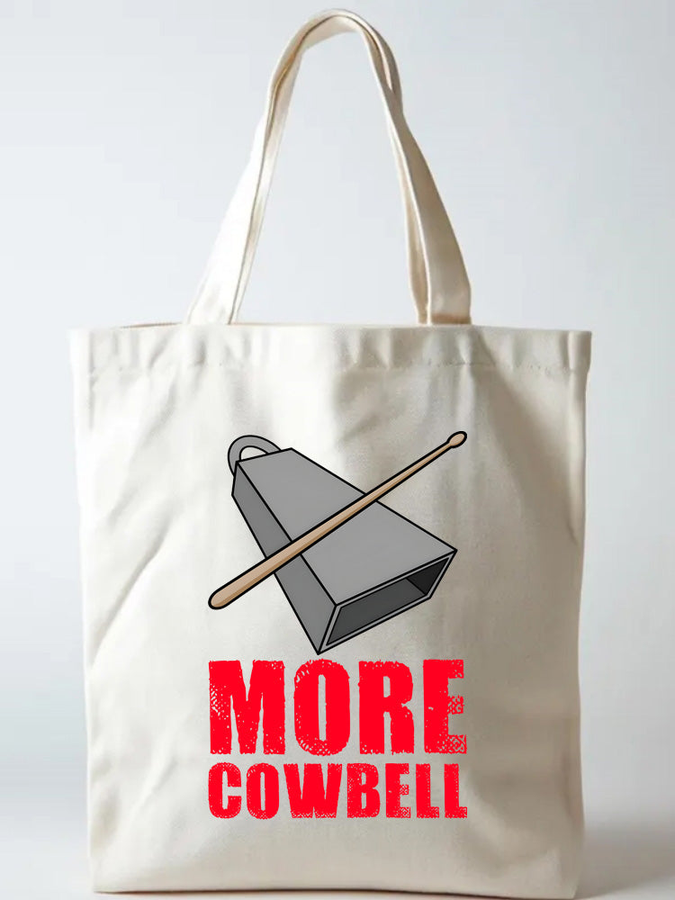 Cowbell Music Lover Back to School Gift Canvas Tote Bag