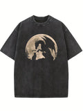 Cute Cat Dragon BOOP Halloween Spooky Season Vibe Washed T-shirt