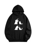 Cute Ghost and Cat Funny Halloween Boo Boop Spooky Season Vibe Hoodie