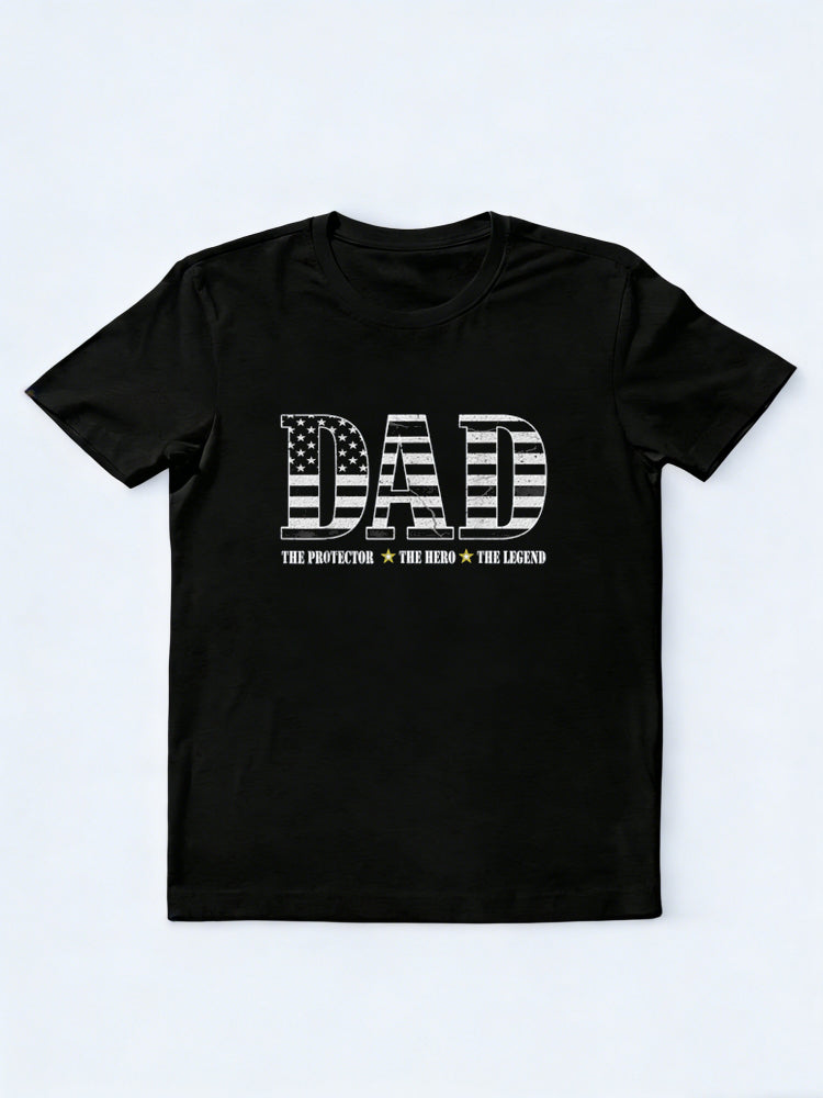 The Protector Hero Legend American Flag Dad Father's Day T-Shirt