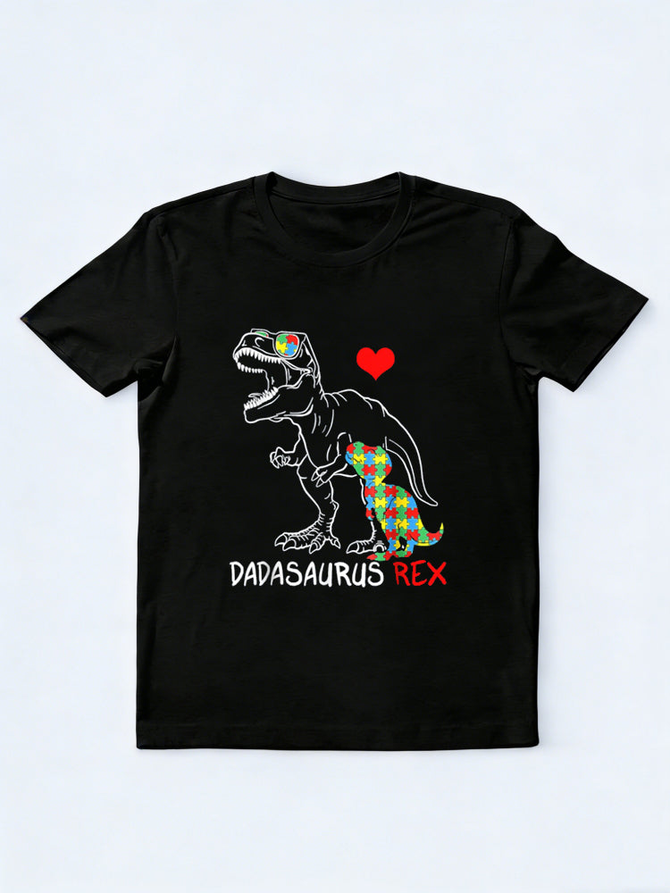 Dadasaurus Rex Autism Awareness Proud Dad Father's Day T-Shirt