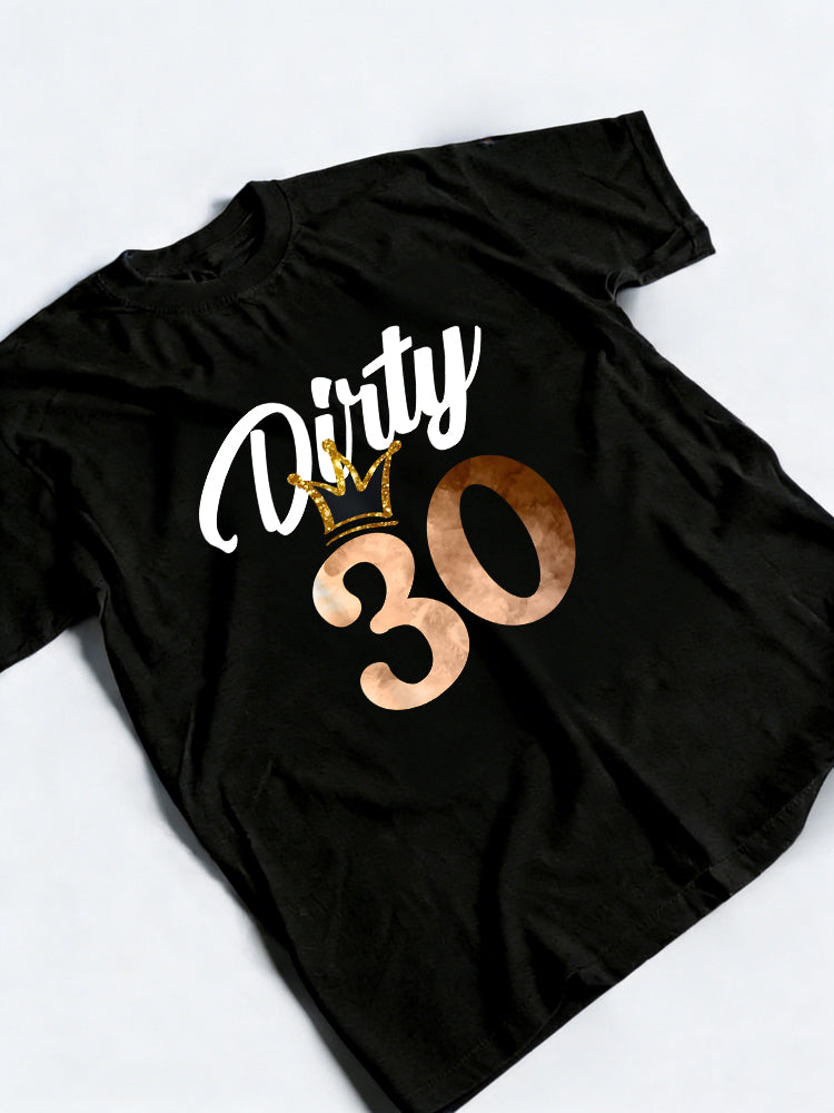 Dirty Thirty Crown 30th Birthday Gift T-Shirt