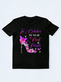 Domestic Violence Breast Cancer Awareness October Birthday Gift T-shirt