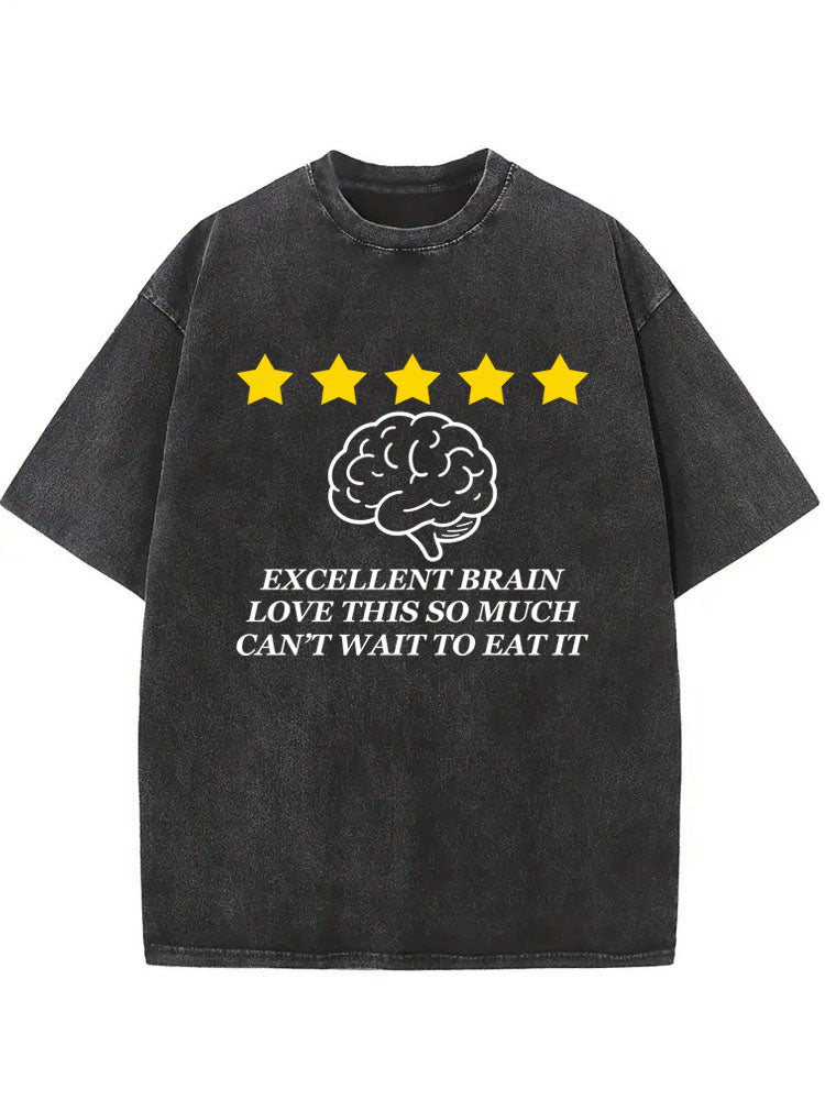 Eat Excellent Brain Wahsed T-shirt