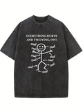 Everything Hurts And I'm Dying, Ow! Spooky Season Halloween Vibe Washed T-shirt