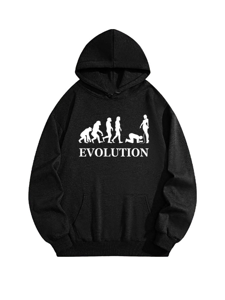 Evolution of Man - Funny Man Kneeling Before One Sexy Woman Hoodie