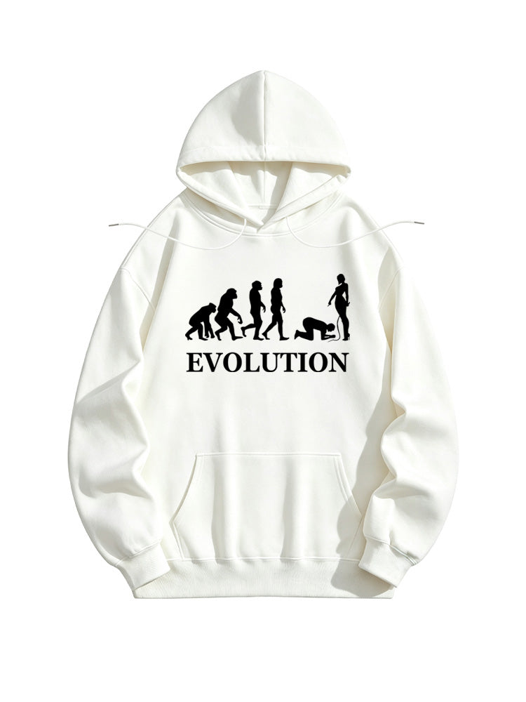 Evolution of Man - Funny Man Kneeling Before One Sexy Woman Hoodie