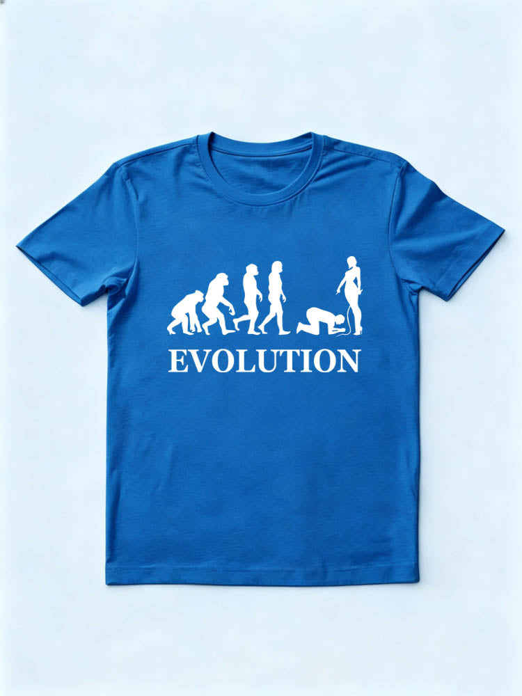 Evolution of Man - Funny Man Kneeling Before One Sexy Woman T-Shirt