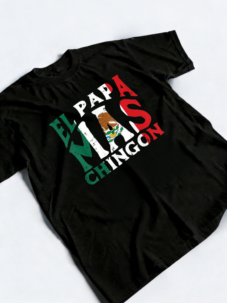 El Papa Mas Chingon Funny Mexican Dad Spanish Fathers Day T-Shirt