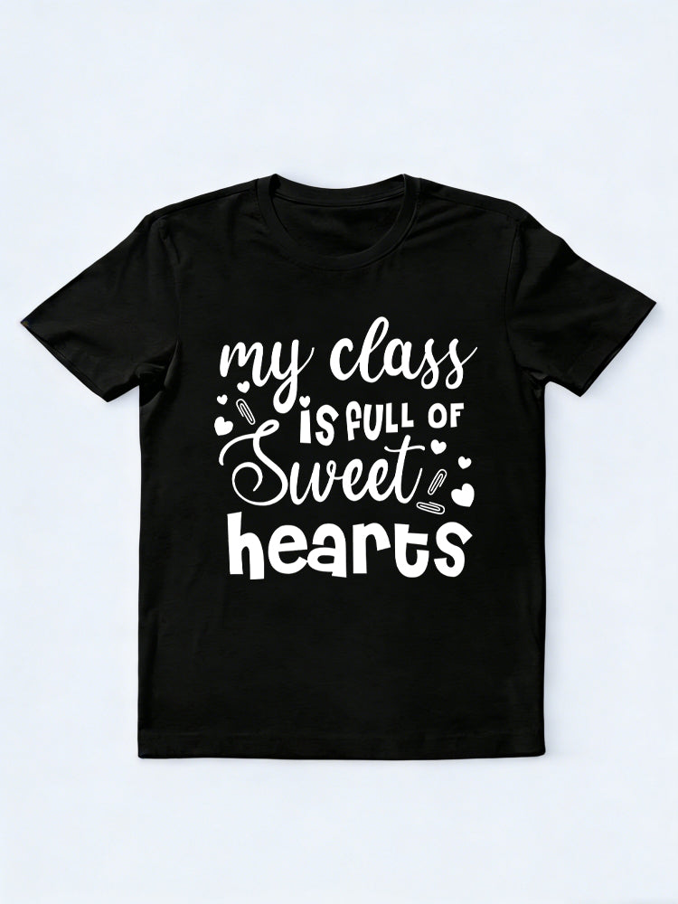 First Day Of School Gift For Teacher My Heart Is Full Of Sweethearts Back To School T-shirt