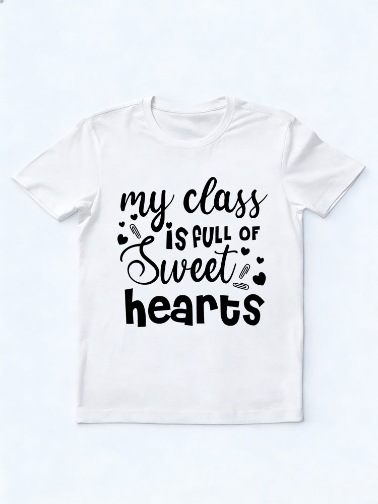 First Day Of School Gift For Teacher My Heart Is Full Of Sweethearts Back To School T-shirt