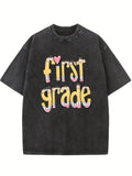 First Grade Teacher Washed Shirt
