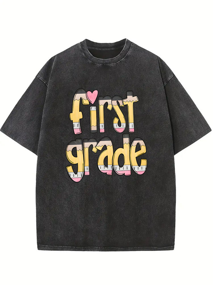 First Grade Teacher Washed Shirt
