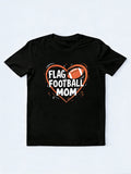 Flag Football Mom Heart Happy Mother's Day Gift T-Shirt