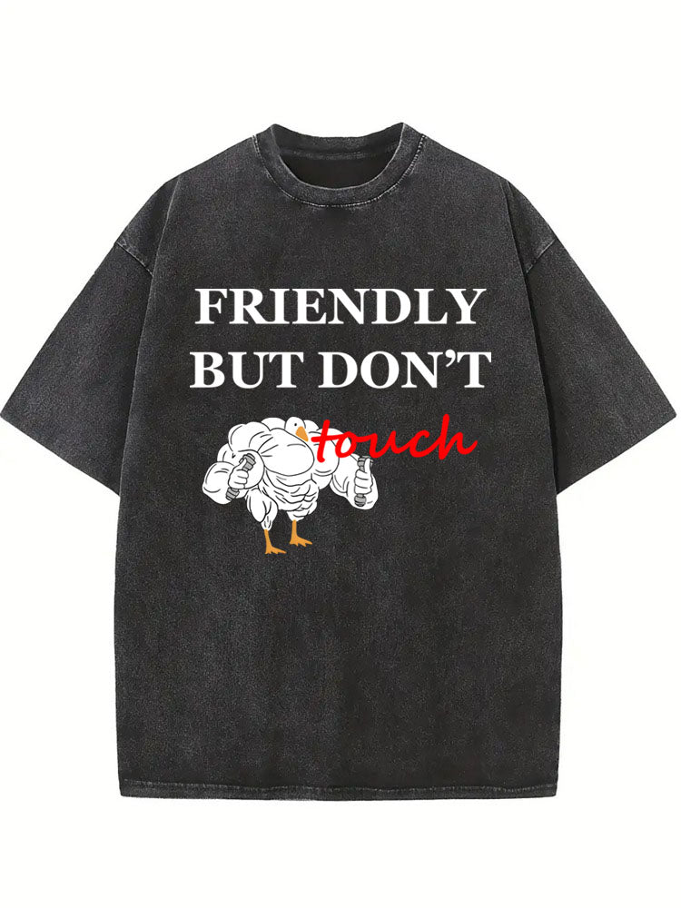 Friendly But Don't Touch Washed T-shirt