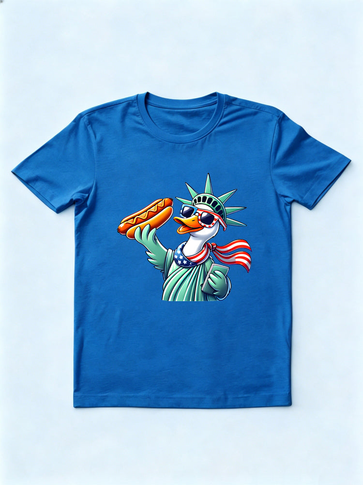 Funny 4th of July Lady Liberty Duck Gift T-Shirt