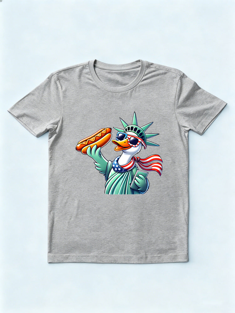 Funny 4th of July Lady Liberty Duck Gift T-Shirt