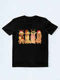 Funny Dogs Golden Retriever Xmas Lights Dog Lover Christmas Gift T-shirt