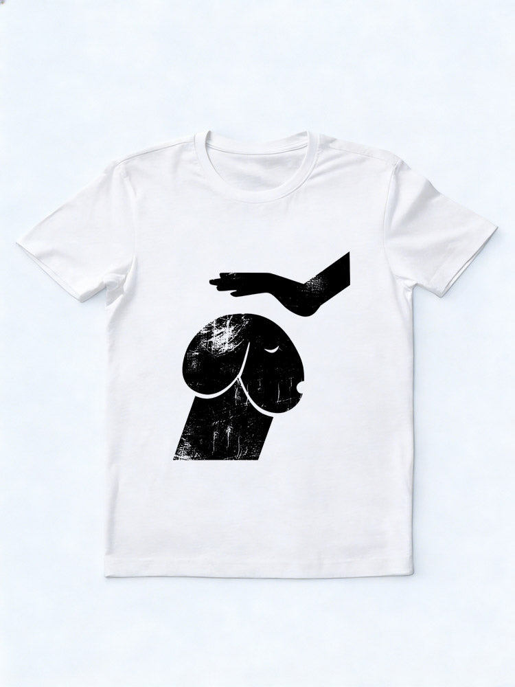Funny Hand Pats Pet Dog Head T-shirt