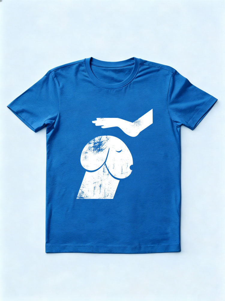 Funny Hand Pats Pet Dog Head T-shirt
