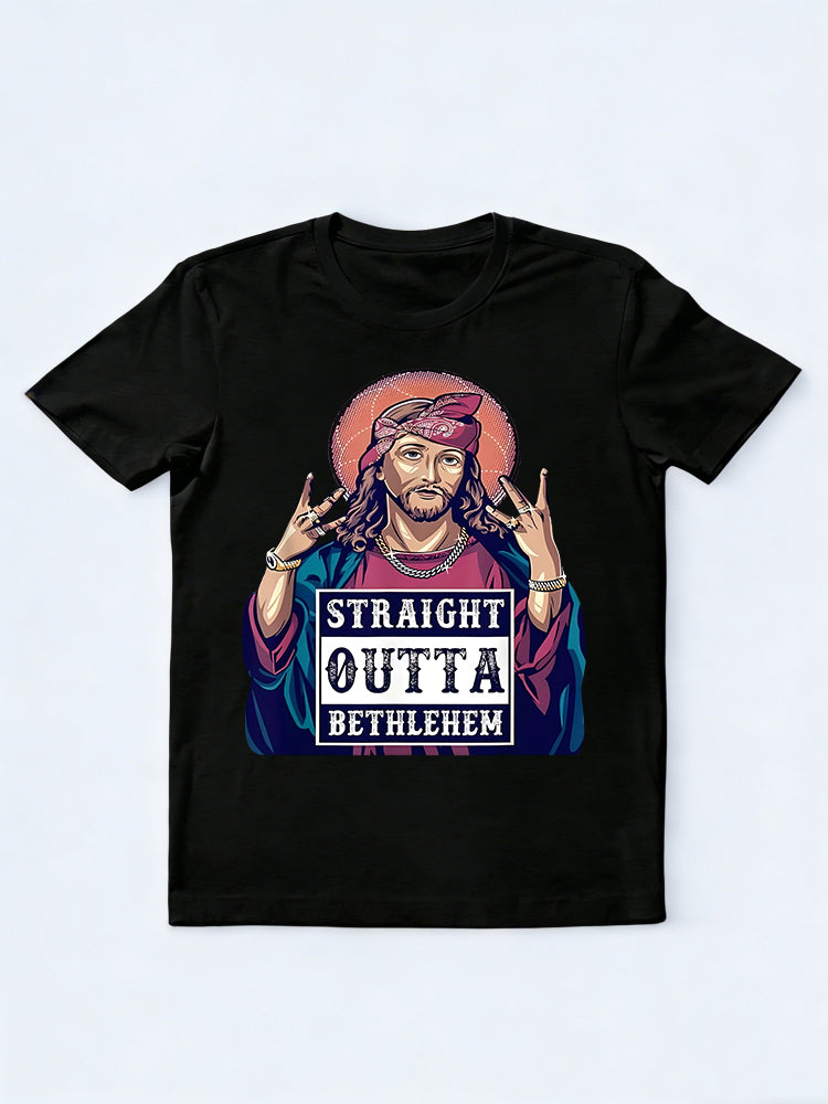 Funny Jesus Funny Christian Straight Outta Bethlehem Easter Gift T-Shirt