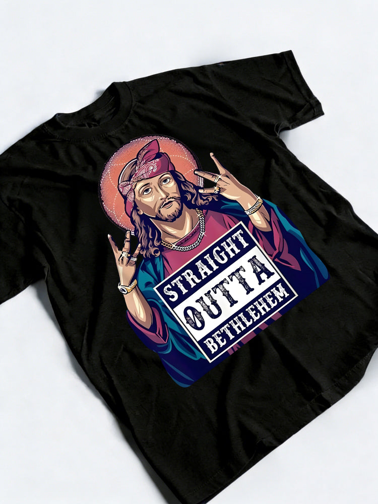 Funny Jesus Funny Christian Straight Outta Bethlehem Easter Gift T-Shirt