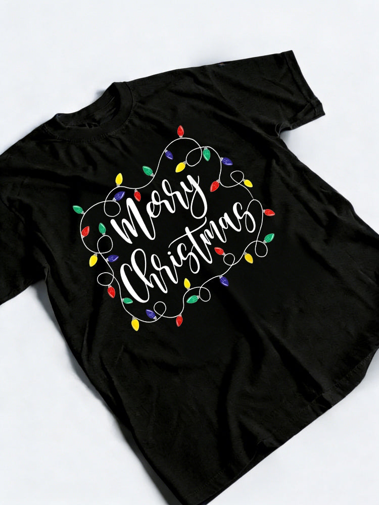 Funny Merry Lights Christmas Gift T-shirt