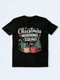 Funny Morning Family Merry Xmas Party Christmas Gift T-shirt