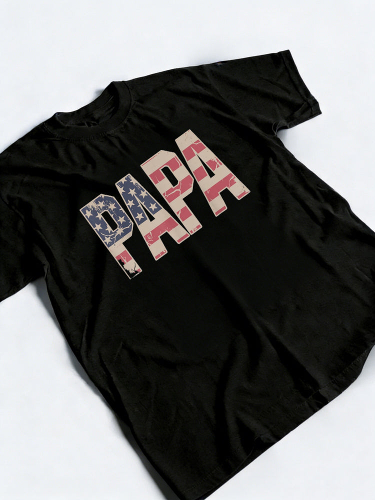 American Flag Papa Father's Day T-Shirt
