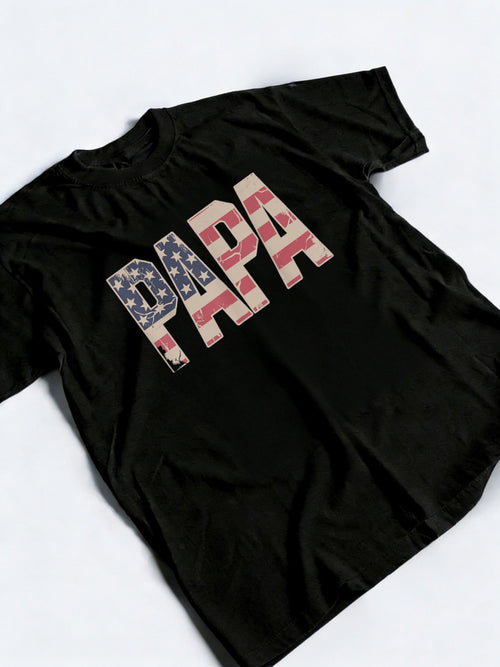 American Flag Papa Father's Day T-Shirt