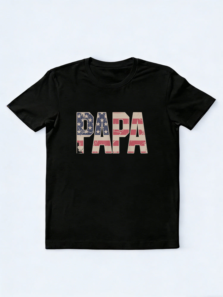 American Flag Papa Father's Day T-Shirt