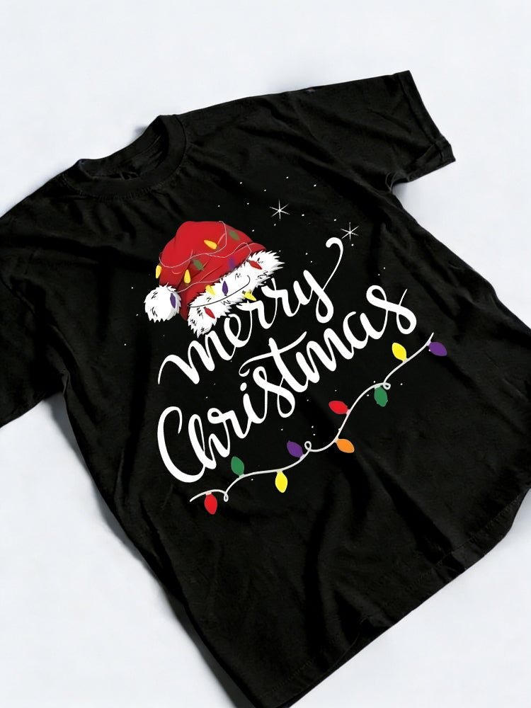 Funny Santa Hat Merry Christmas Gift T-shirt
