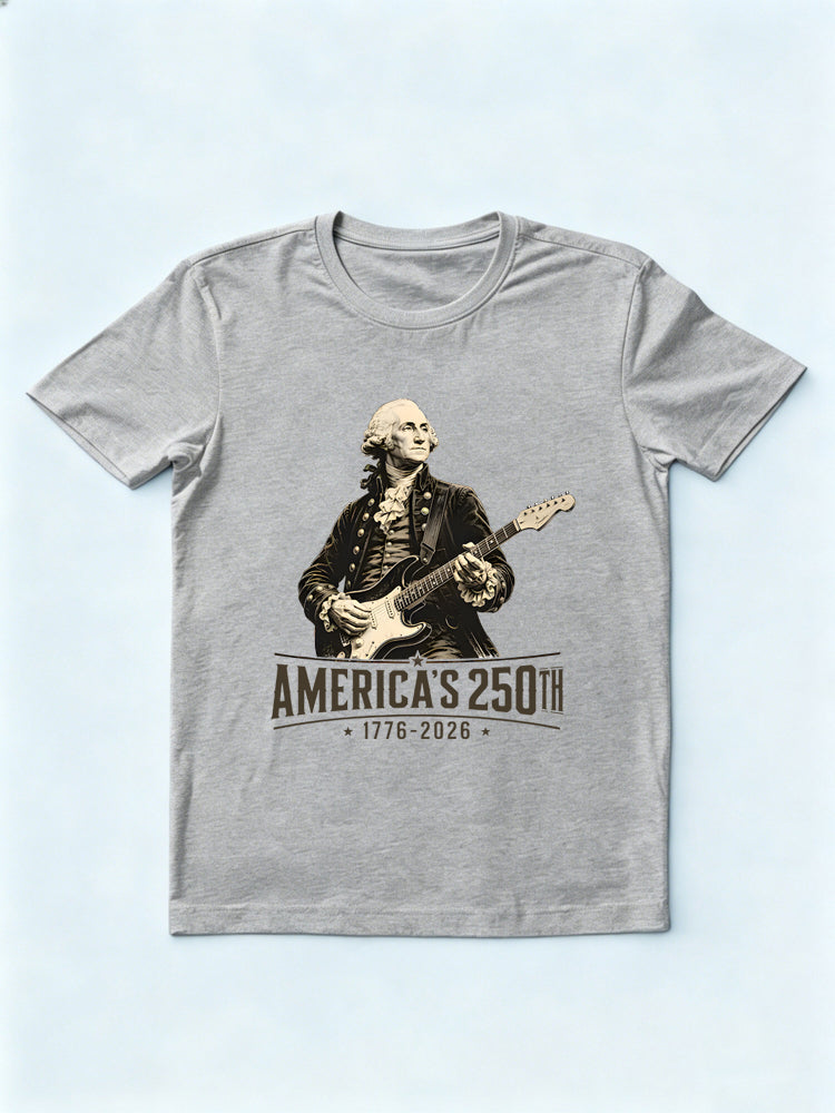 George Washington Playing Guitar 250th Anniversary 4th of July Gift T-shirt