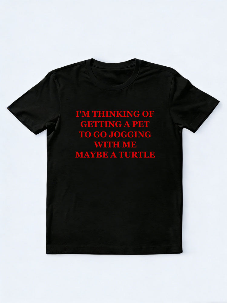 Getting A Turtle Pet To Go Jogging With Me Christmas Season Vibe T-shirt