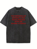 Getting A Turtle Pet To Go Jogging With Me Christmas Season Vibe Washed T-shirt