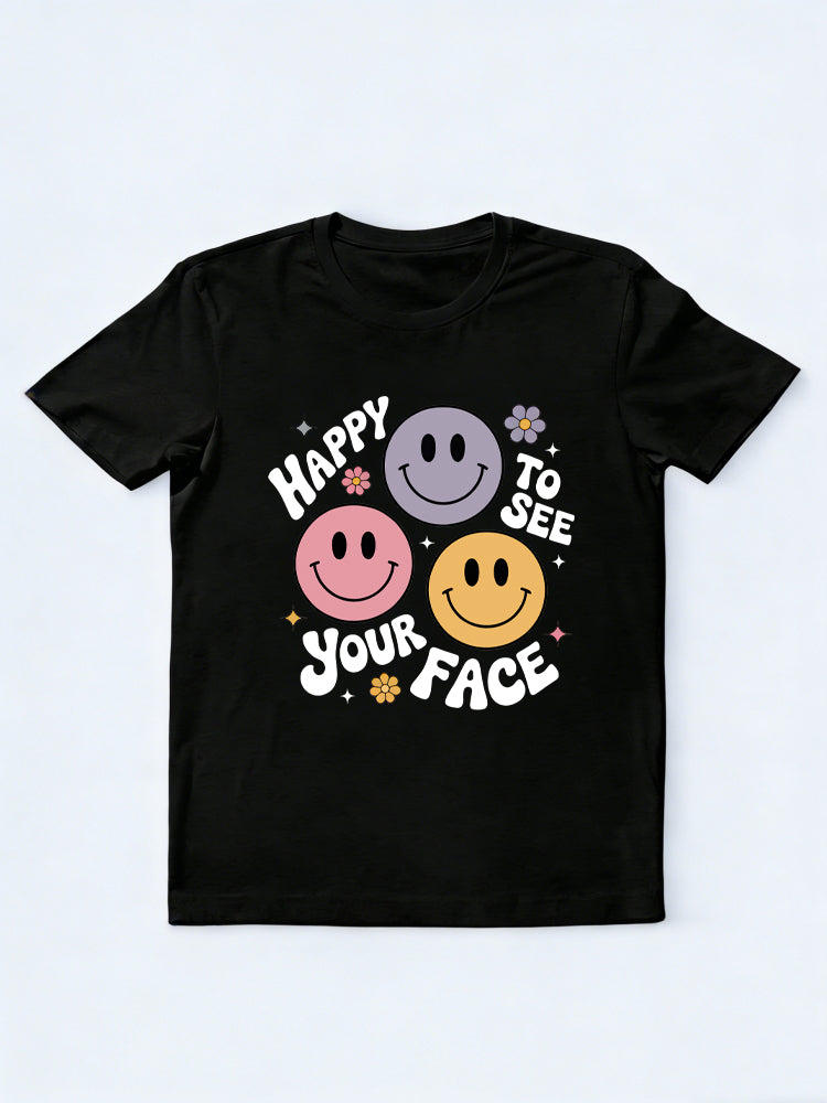 Gift For Teacher Happy To See Your Face Back To School T-shirt