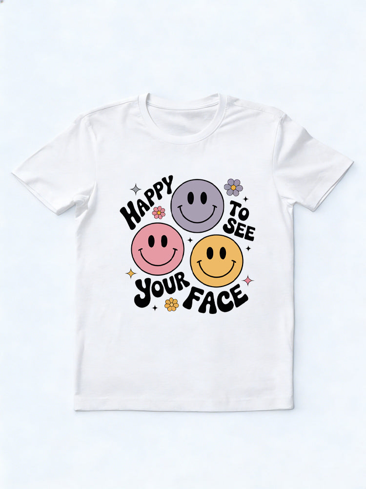 Gift For Teacher Happy To See Your Face Back To School T-shirt