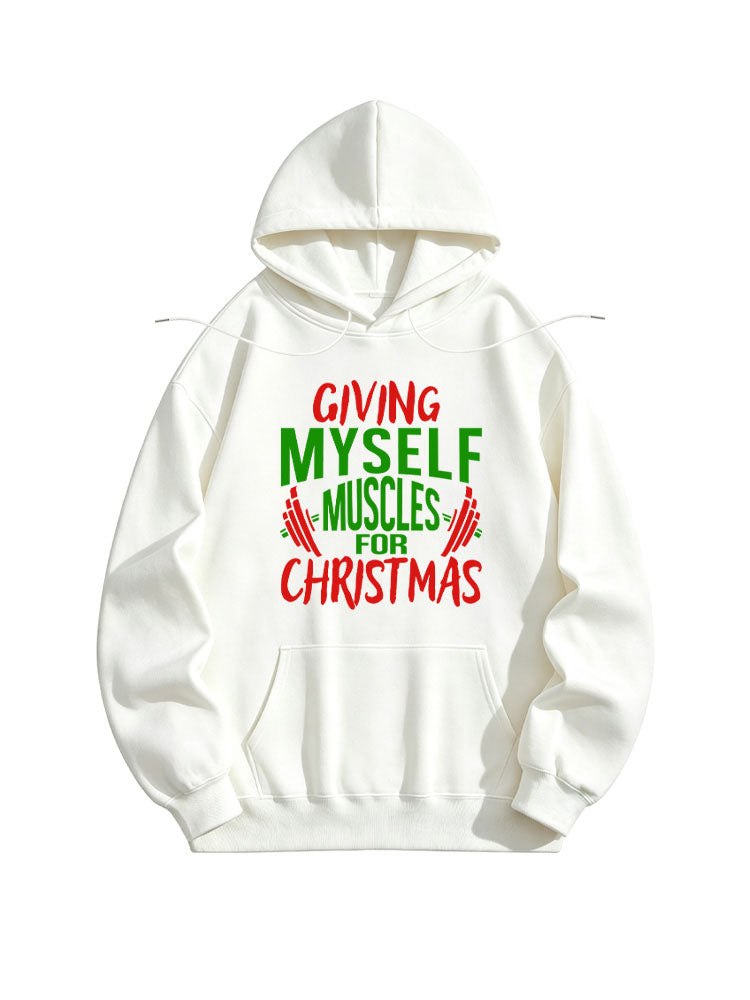 Giving Myself Muscles for Christmas Xmas Season Vibe Hoodie