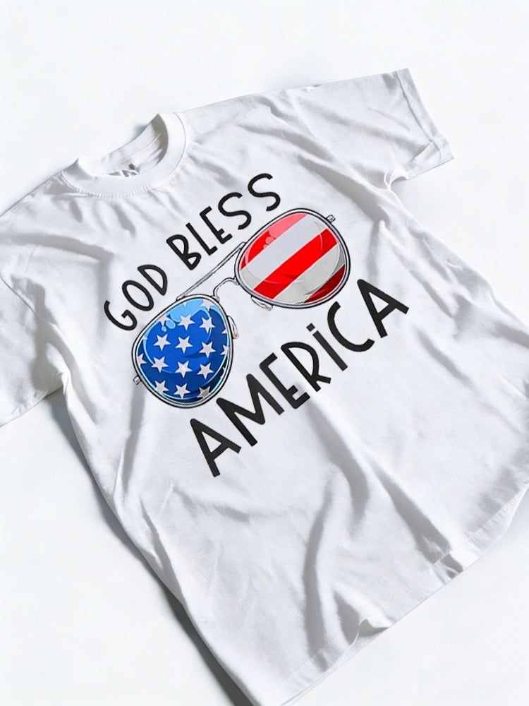 God Bless America USA Flag Patriotic 4th Of July Gift T-Shirt