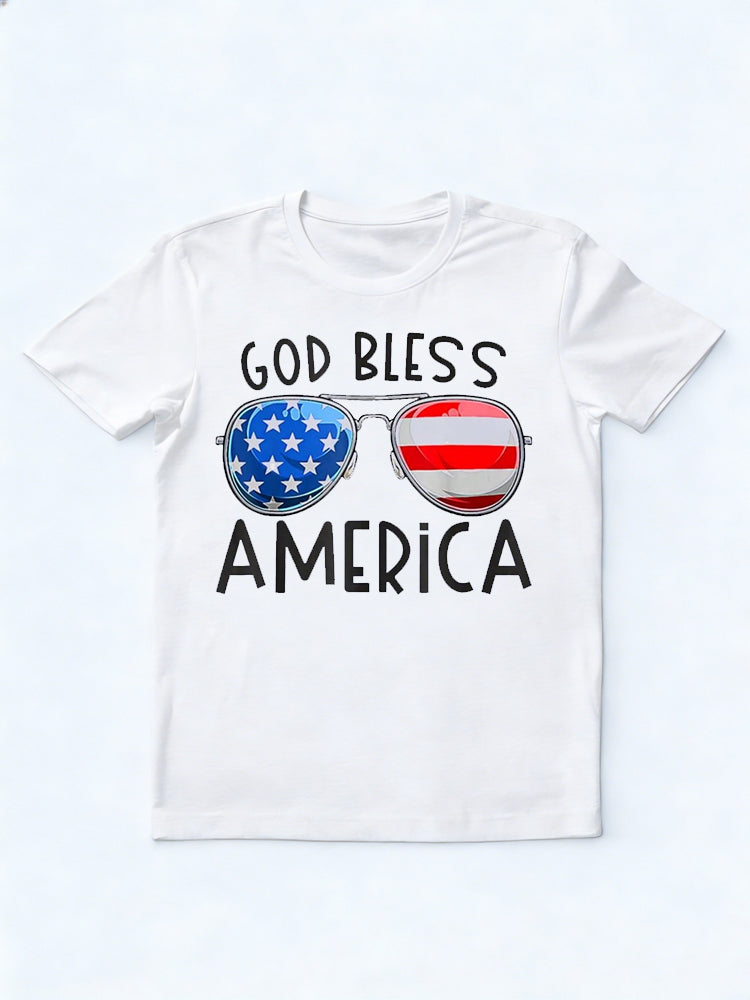 God Bless America USA Flag Patriotic 4th Of July Gift T-Shirt