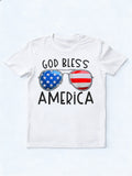 God Bless America USA Flag Patriotic 4th Of July Gift T-Shirt