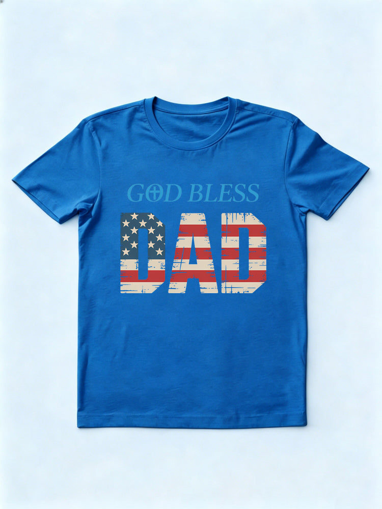 God Bless American Dad 4th of July Gift T-shirt