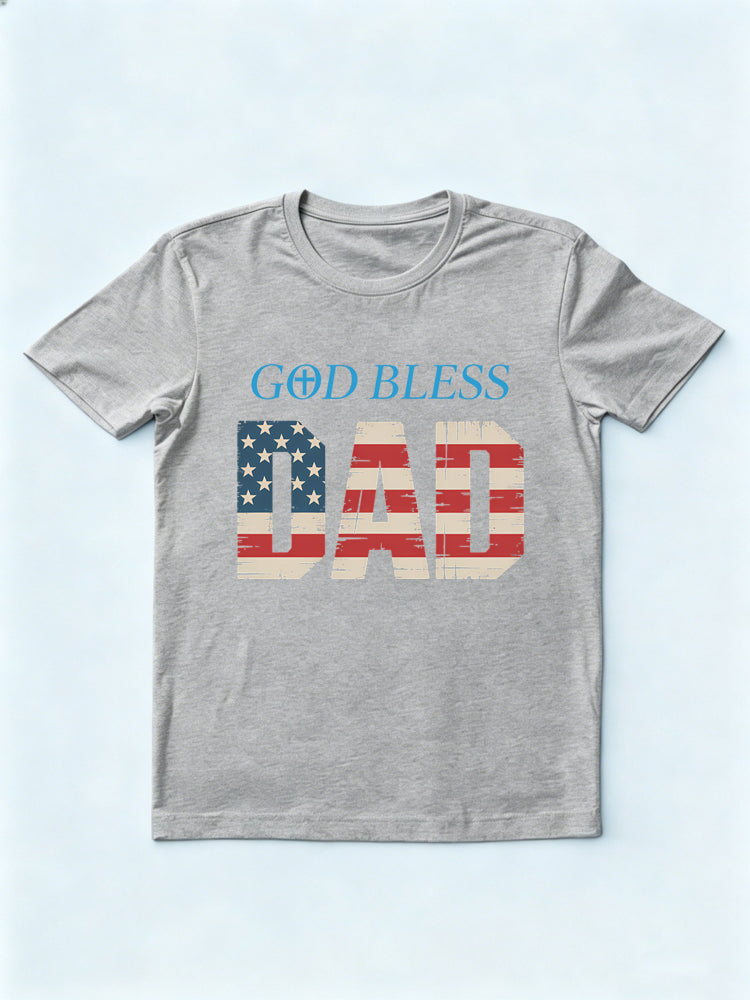 God Bless American Dad 4th of July Gift T-shirt