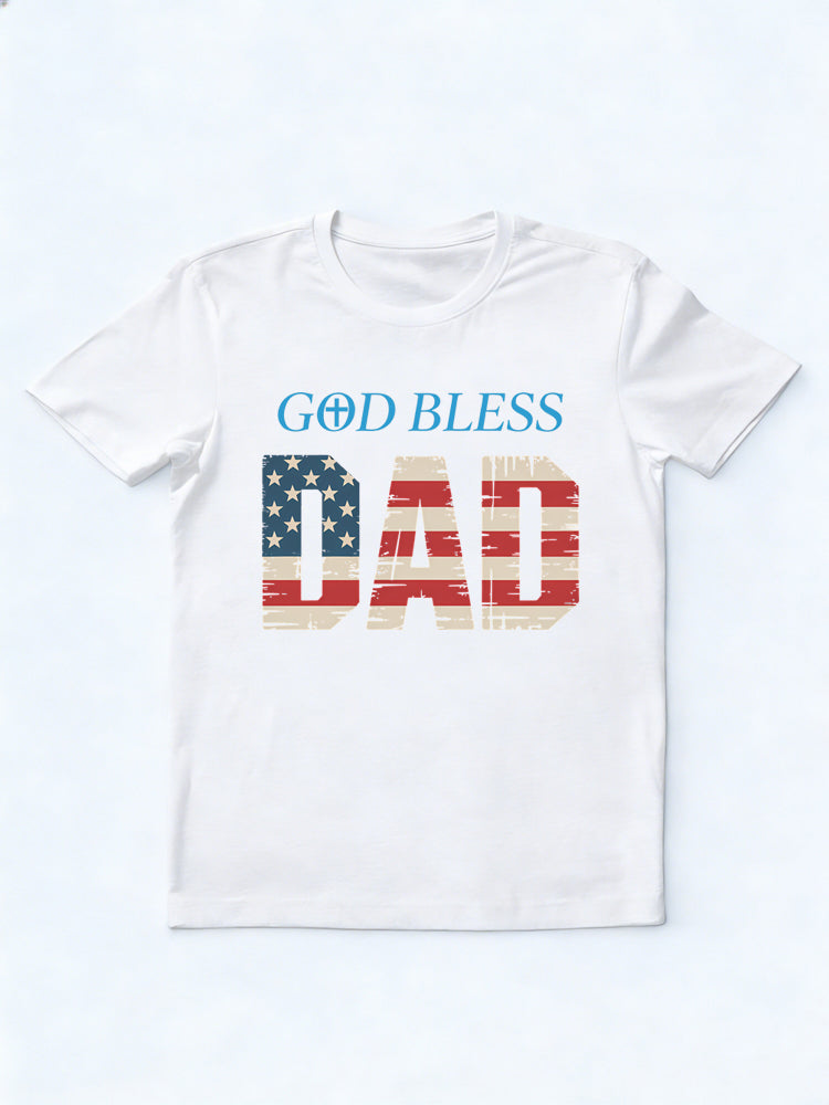 God Bless American Dad 4th of July Gift T-shirt