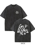 God Loves You Christ/ Prayer Gift Washed T-shirt
