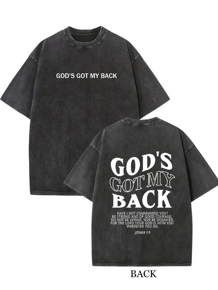 God's Got My Back Christ/ Prayer Gift Washed T-shirt