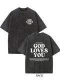 Good News God Loves You Christ/ Prayer Gift Washed T-shirt