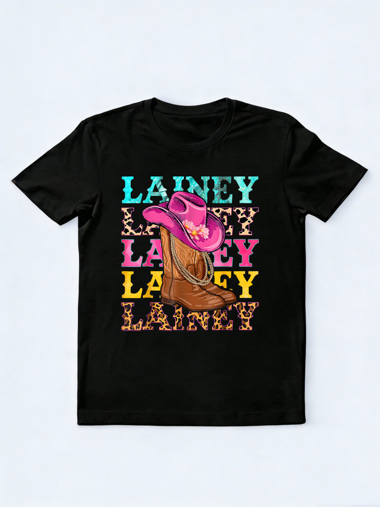 Groovy Western Lainey Name Personalized Cowgirl Birthday Gift T-shirt