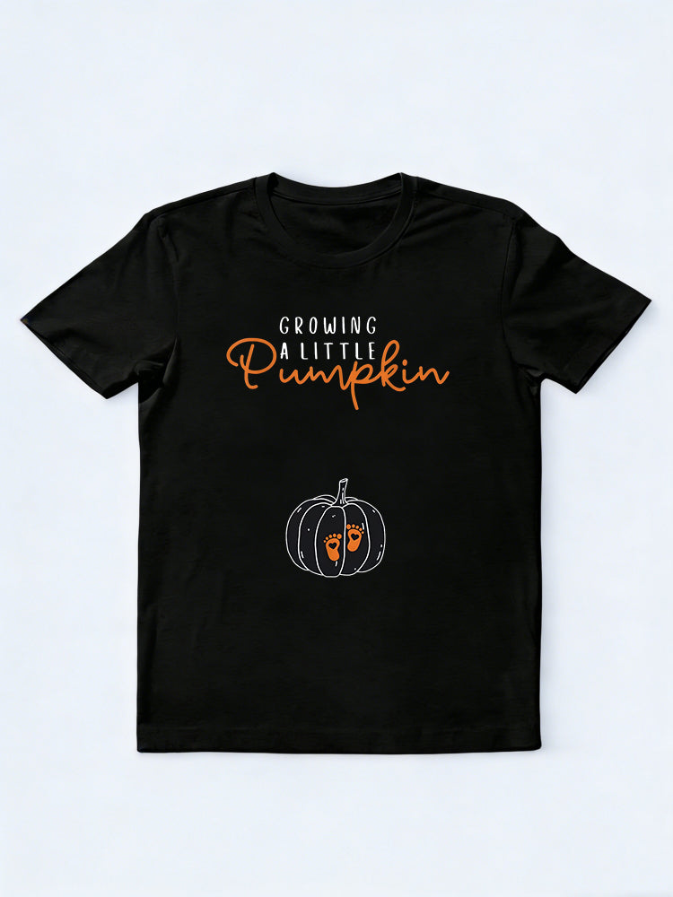 Growing A Little Pumpkin Fall Pregnancy Thanksgiving Autumn Gift T-Shirt