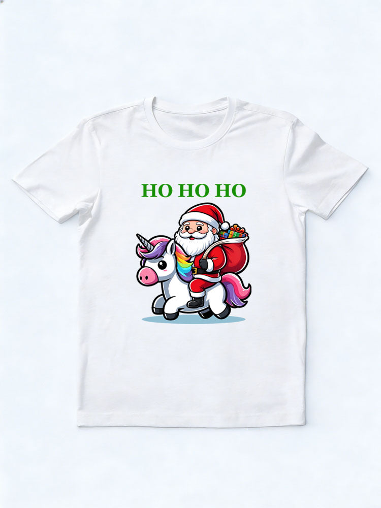 HO HO HO Santa Unicorn Christmas Season Vibe T-shirt